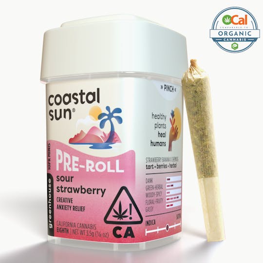 Coastal Sun - Sour Strawberry Greenhouse 0.35g Pre-Roll 10pk 3.5g - 1
