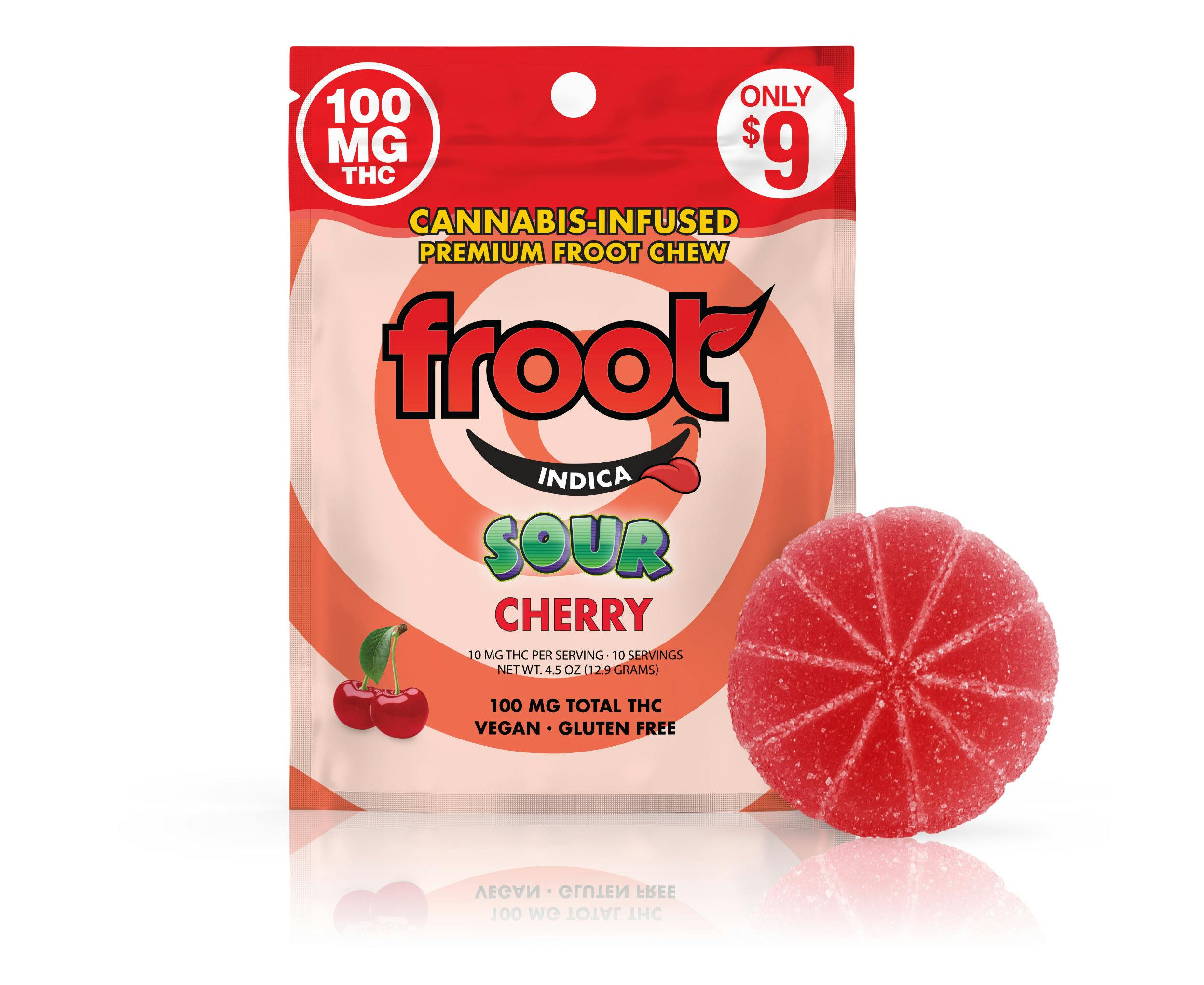 こま★Ｎｏ1446 ガラスフリット✨レッド★15ｇ Froot Sour Cherry Gummy - 100mg Single Cut-to-dose - Froot