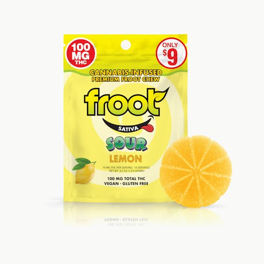 Froot - Froot Sour Lemon Gummy - 100mg Single Cut-to-dose - 1
