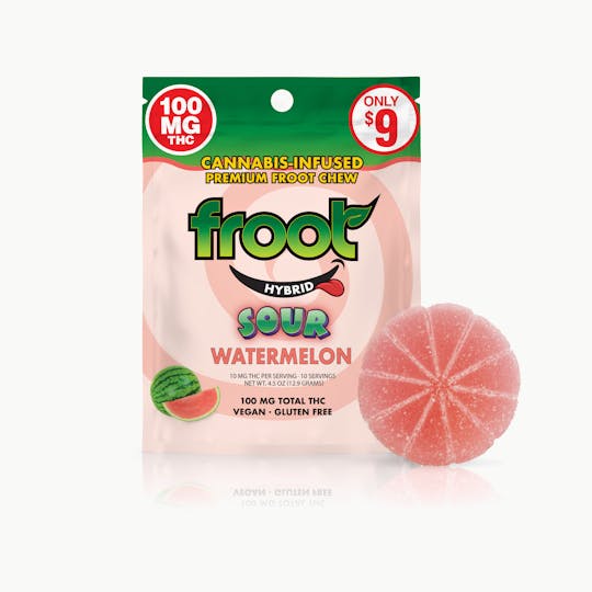 Froot - Froot Sour Watermelon Gummy - 100mg Single Cut-to-dose - 1