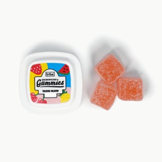 Tribe - Solventless Gummies - Tigers Blood - Indica 33mg/piece 363mg Total - 1