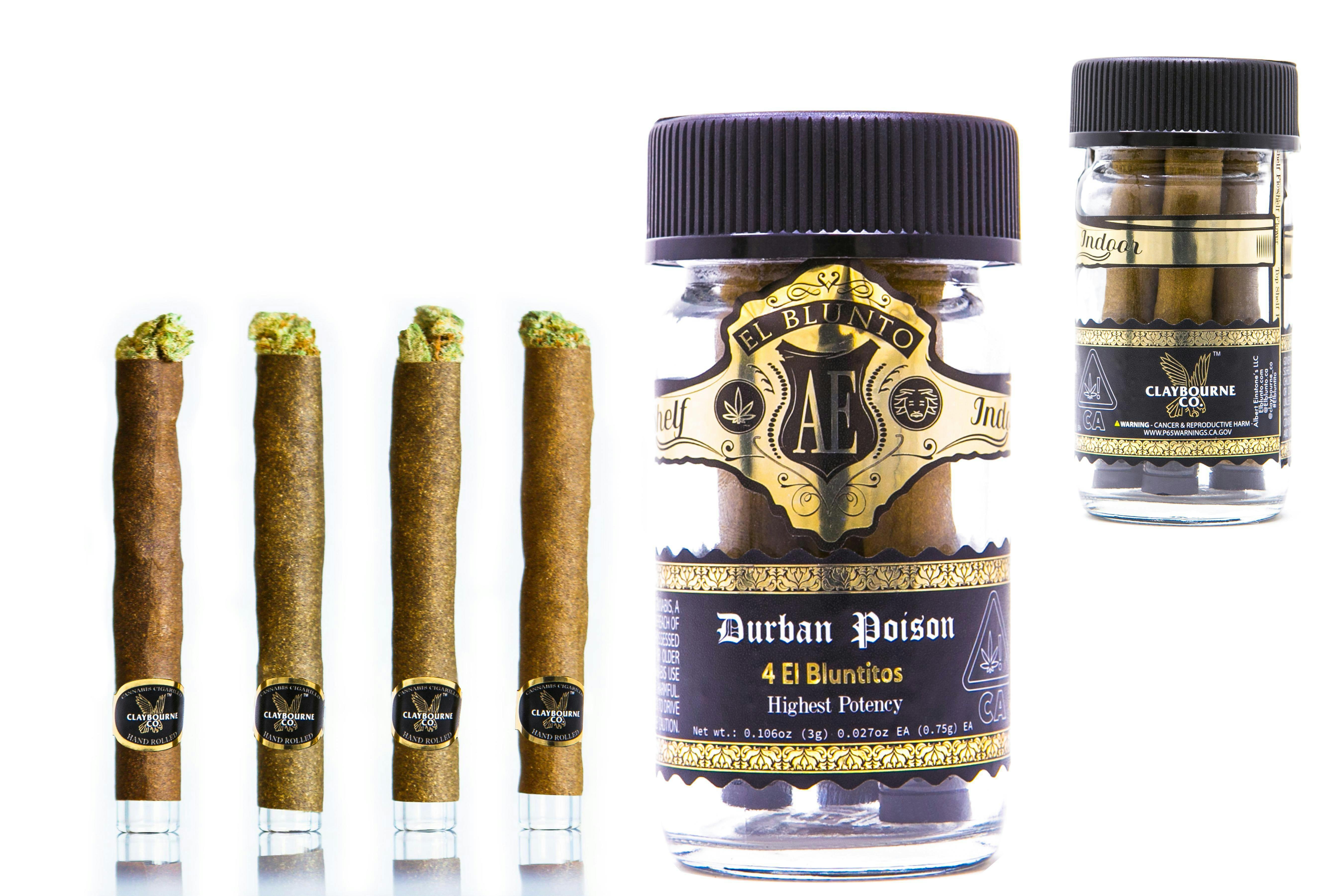 El Blunto by Albert Einstone's - El Bluntito x Claybourne - 4-Pack - Durban Poison - 4 x .75G [Mini Blunt] - 1