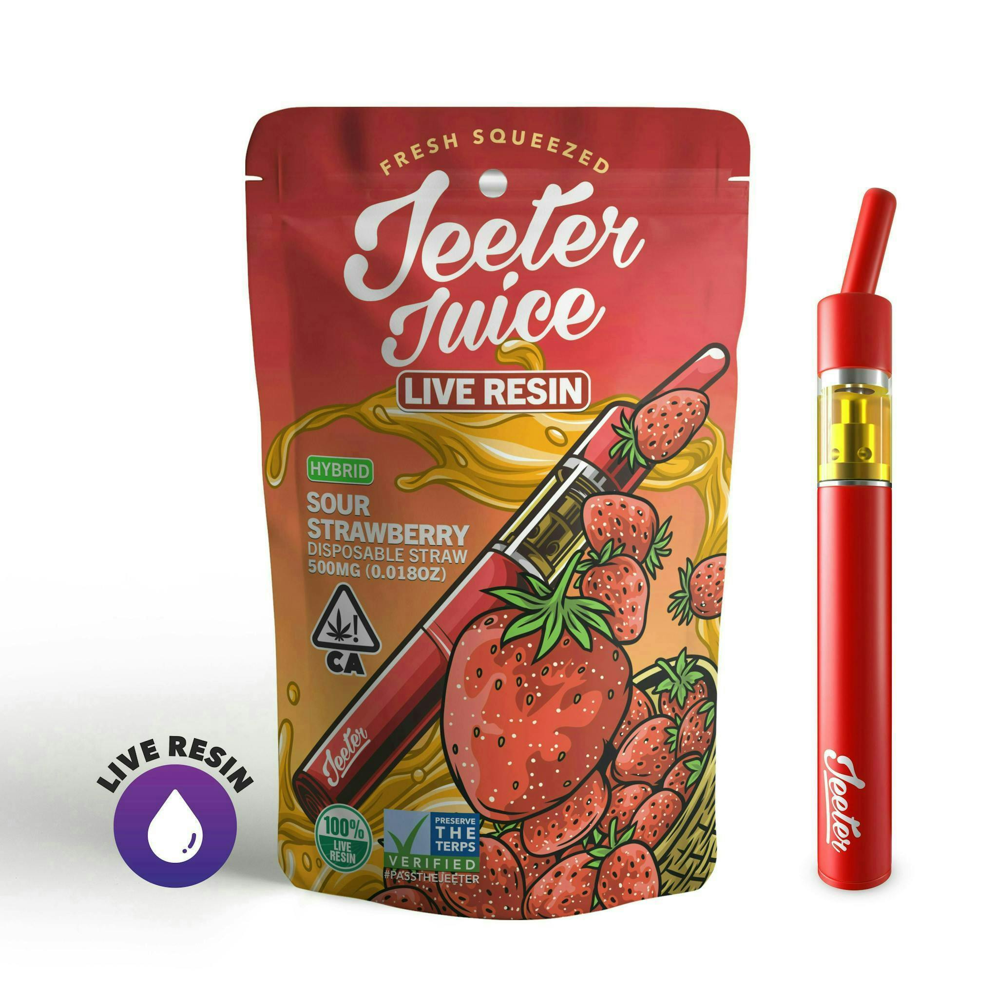 Jeeter - Jeeter | Sour Strawberry | Live Resin Straw Disposable | 0.5g - 1