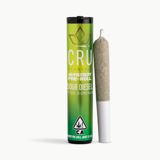 CRU Cannabis - Sour Diesel (1G Fatboy Pre-Roll) - 1