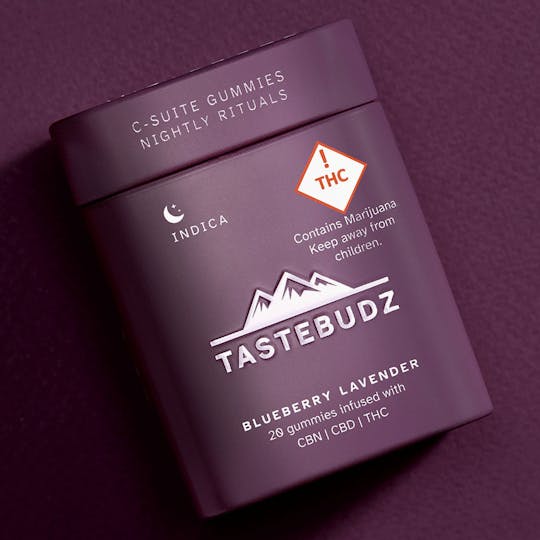 TasteBudz - Blueberry Lavender Nightly Rituals Rosin Gummies | CBN | CBD | THC | 300mg - 1