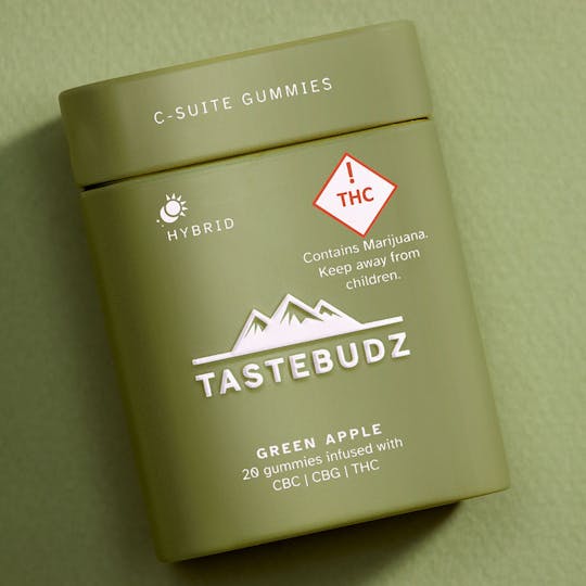TasteBudz - Green Apple Rosin Gummies | CBC | CBG | THC | 250mg - 1