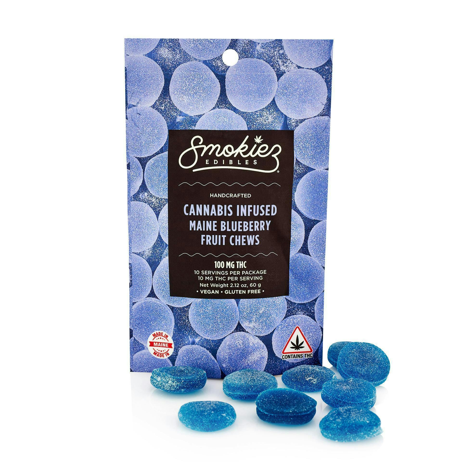 Smokiez Edibles - Maine Blueberry Fruit Chews | 100mg | 10ct | 10mg/ea - 1