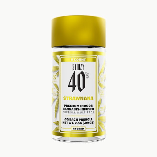 STIIIZY - - STRAWNANA - .5G 40's Infused Preroll 5 Pack - 1