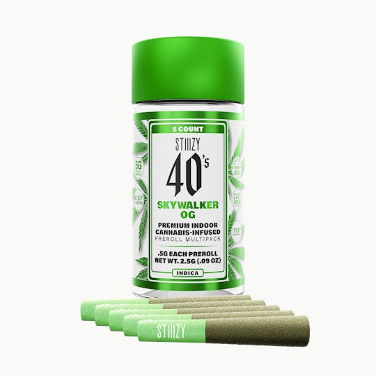STIIIZY - - SKYWALKER OG - .5G 40's Infused Preroll 5 Pack - 1