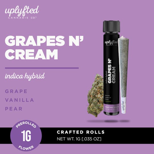 Uplyfted Cannabis Co - Grapes N' Cream 1g Pre-Roll - 1