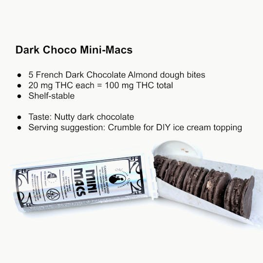 Madame Munchie - Dark Chocolate Macaron Cookie Bite MINI MACS Cookies 100mg 5 Pack - 1