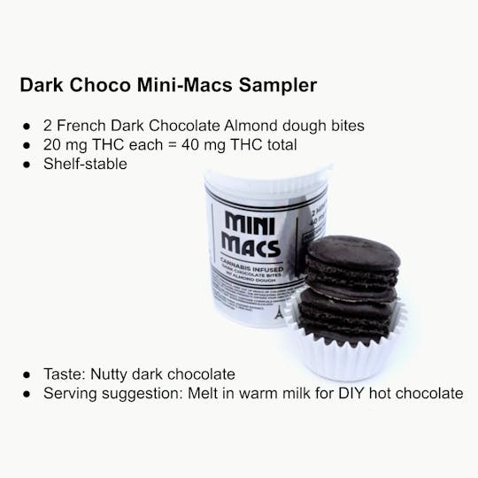 Madame Munchie - Dark Chocolate Macaron Cookie Bite MINI MACS Cookies 40mg 2 Pack - 1
