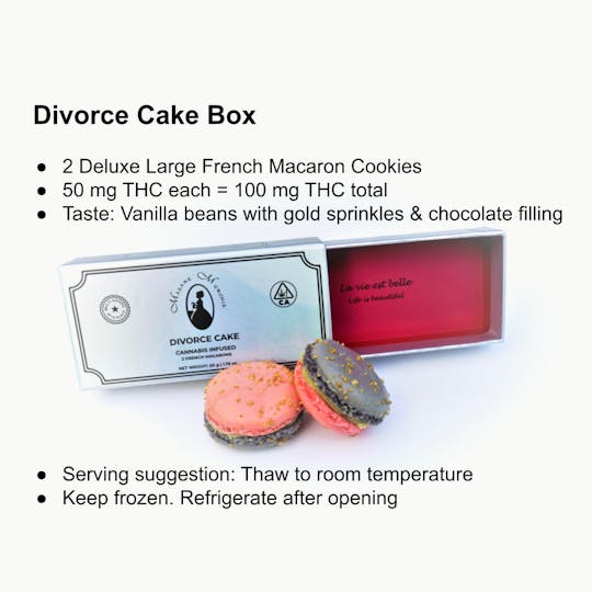 Madame Munchie - DIVORCE CAKE Vanilla & White Chocolate Macaron Cookies 100mg 2 Pack - 1
