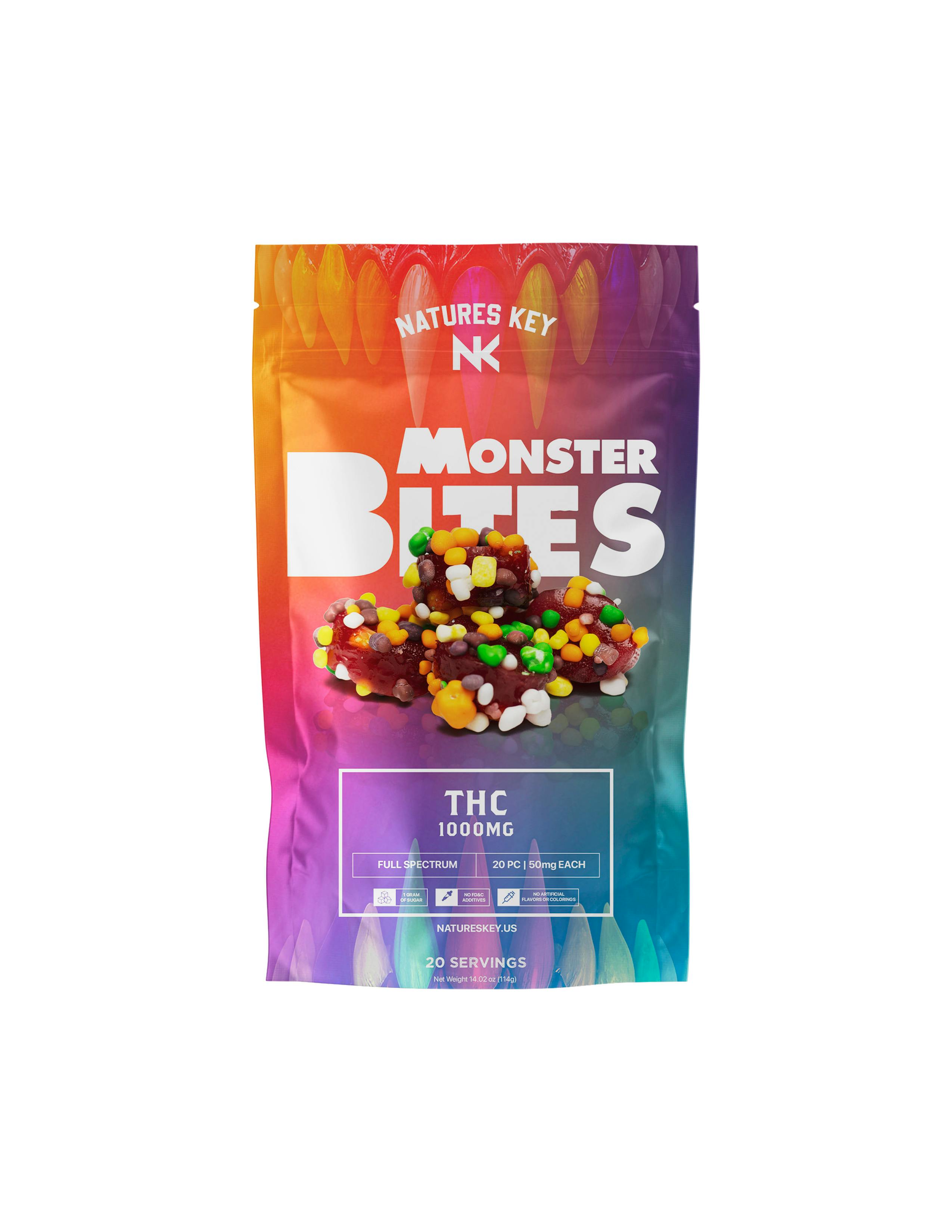 Natures Key - Monster Bites | 1000mg | Nurd Covered Candy - 1