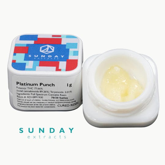 Sunday Extracts - 1g Concentrate Cured Resin - Platinum Punch - 1
