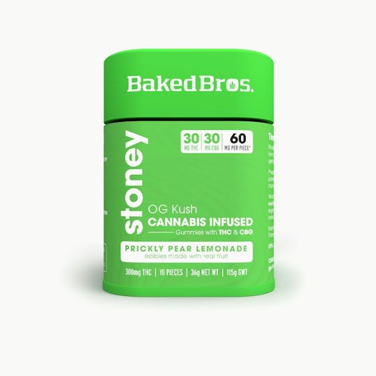 Baked Bros - Baked Bros Stoney | OG Kush Gummie | 300mgTHC / 300mgCBG - 1