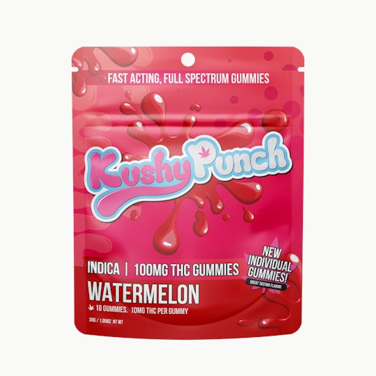 Kushy Punch - Kushy Punch - Indica Watermelon INDIVIDUAL GUMMIES 100MG - 1
