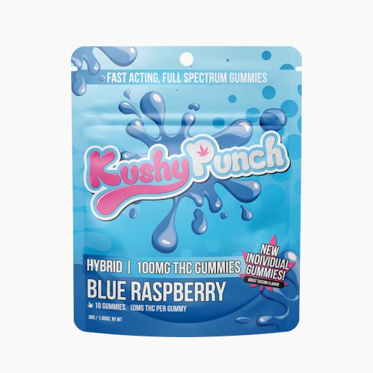 Kushy Punch - Kushy Punch - Hybrid Blue Raspberry INDIVIDUAL GUMMIES 100MG - 1
