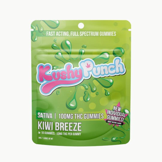 Kushy Punch - Kushy Punch - Sativa Kiwi Breeze INDIVIDUAL GUMMIES 100MG - 1