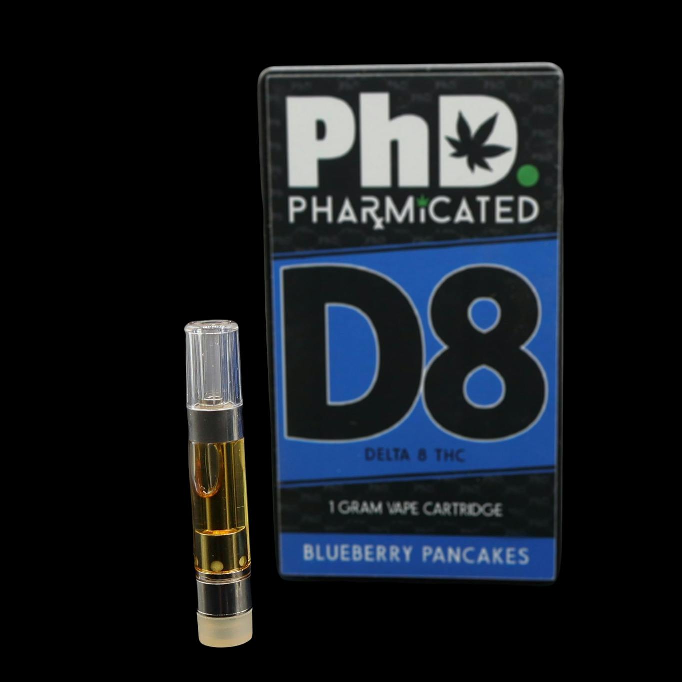Pharmicated - PhD - Delta 8 Vape Cart - 1000mg - Blueberry Pancakes - 1