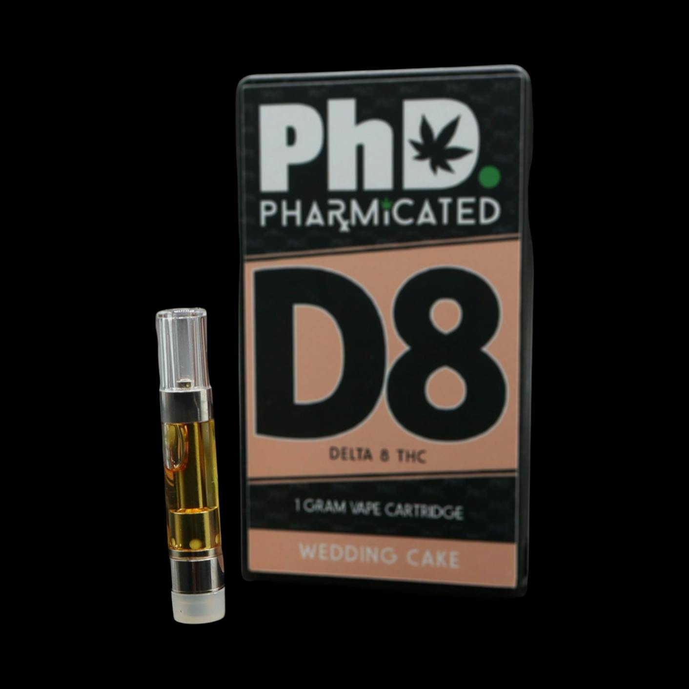 Pharmicated - PhD - Delta 8 Vape Cart - 1000mg - Wedding Cake - 1
