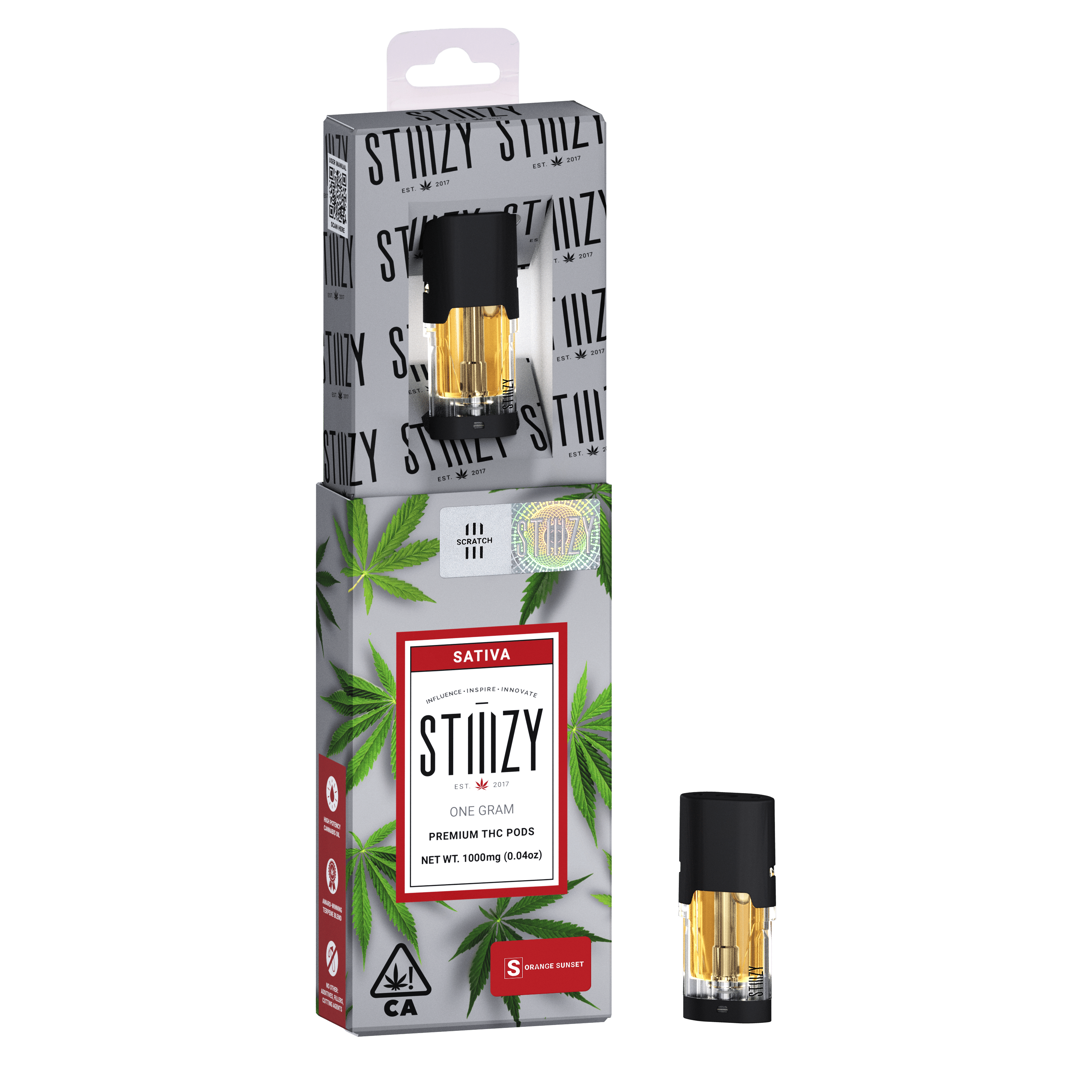 STIIIZY - Vape Cartridge - ORANGE SUNSET 1G Original THC Pod - STIIIZY - 1