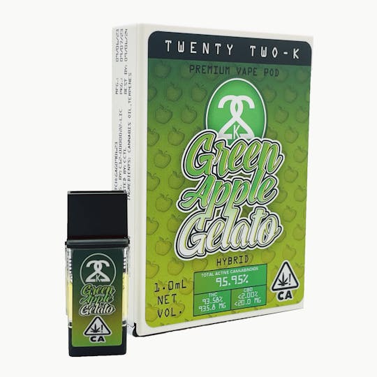 Twenty Two K / 22k - 22K - Green Apple Gelato 1.0ml POD - 1