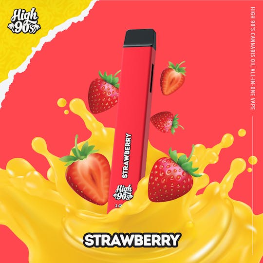 HIGH 90s - High 90s : Strawberry 1g All-In-One Vape - 1