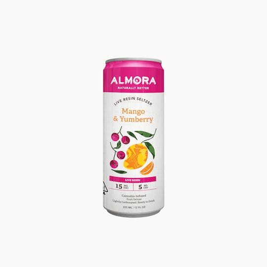Almora - Live Resin Mango Yumberry Seltzer (15mg THC/5mg CBD) - 1