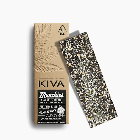 Kiva Confections - Kiva | Everything Bagel Dark Chocolate Bar | 100mg | 20ct | 5mg/ea - 1
