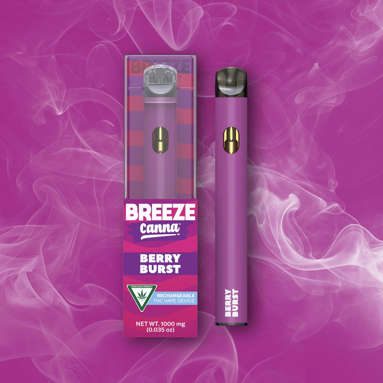 Breeze Canna - Berry Burst - Classic 1g PLUS Vape Device — BREEZE Canna - 1