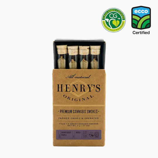 Henry's Original - Henry's Original | Grand Daddy Purple | Joints | 0.5g each | 4pk - 1