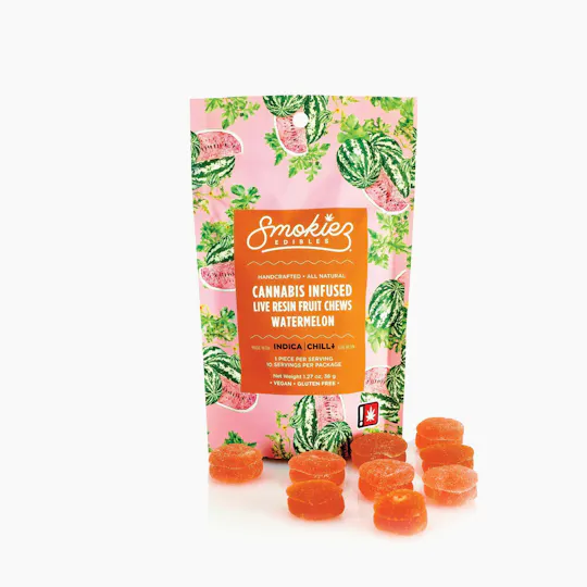 Smokiez Edibles - Watermelon Live Resin Fruit Chews | 100mg | 10ct | 10mg/ea - 1