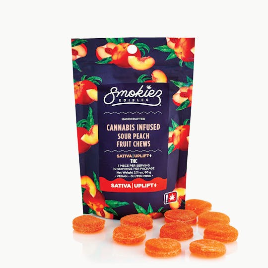 Smokiez Edibles - Sour Peach Sativa 100mg THC Fruit Chews - OR - 1