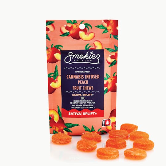 Smokiez Edibles - Peach Sativa 100mg THC Fruit Chews - OR - 1