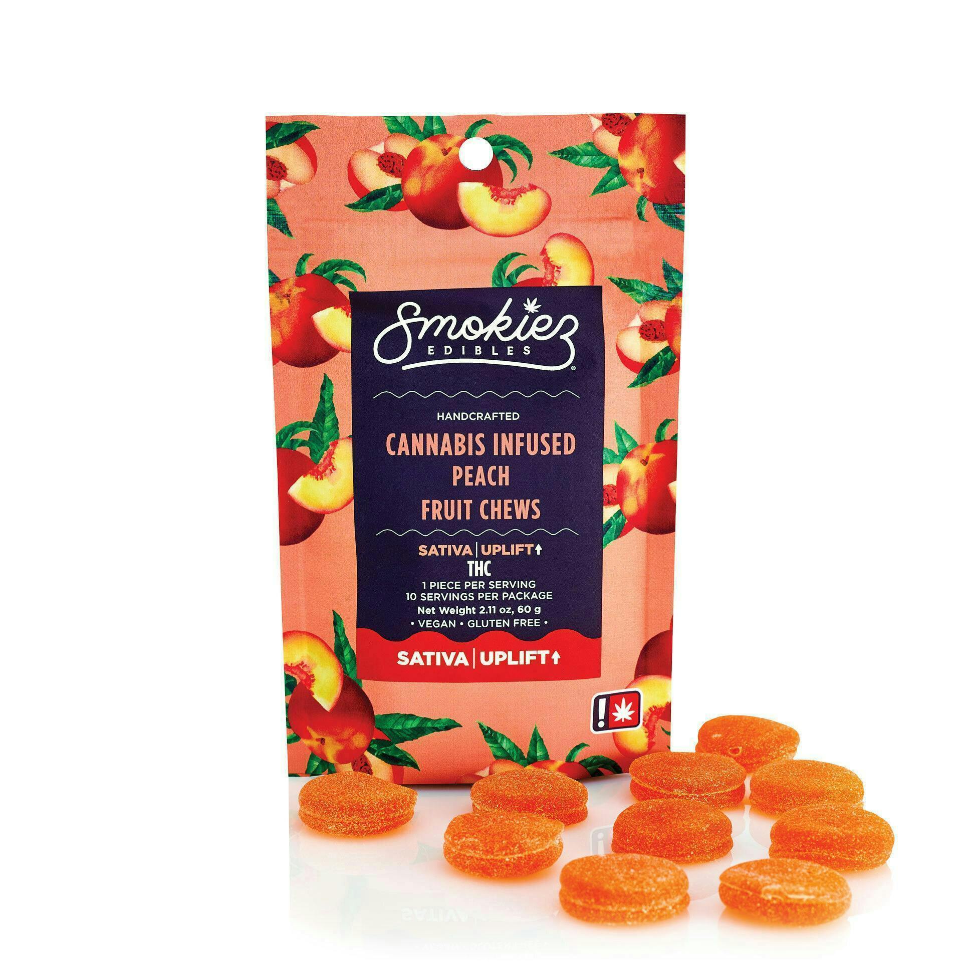 Smokiez Edibles - Peach Fruit Chews | 100mg | 10ct | 10mg/ea - 1