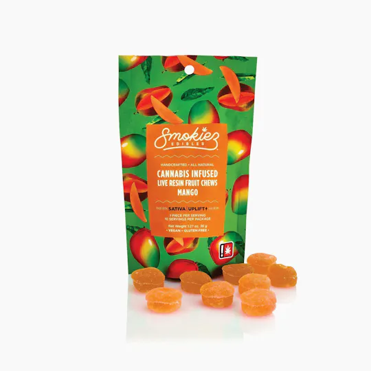 Smokiez Edibles - Mango Live Resin Fruit Chews | 100mg | 10ct | 10mg/ea - 1