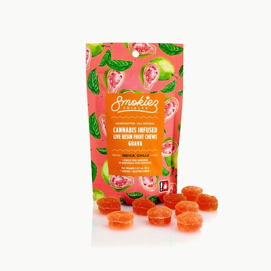 Smokiez Edibles - Guava Indica 100mg Live Resin Fruit Chews - OR - 1