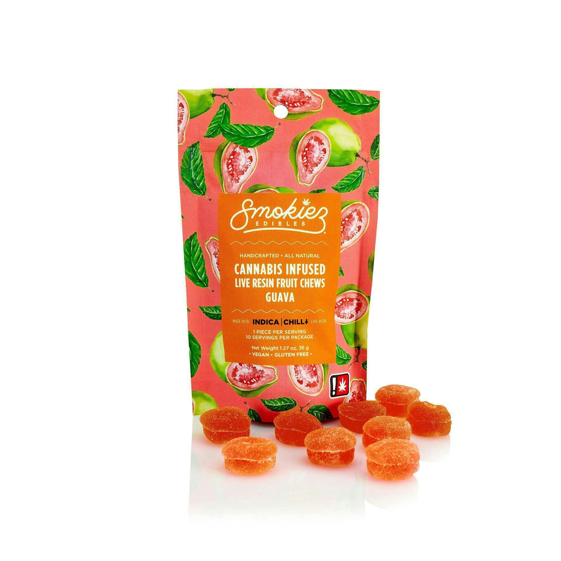 Smokiez Edibles - Guava Live Resin Fruit Chews | 100mg | 10ct | 10mg/ea - 1