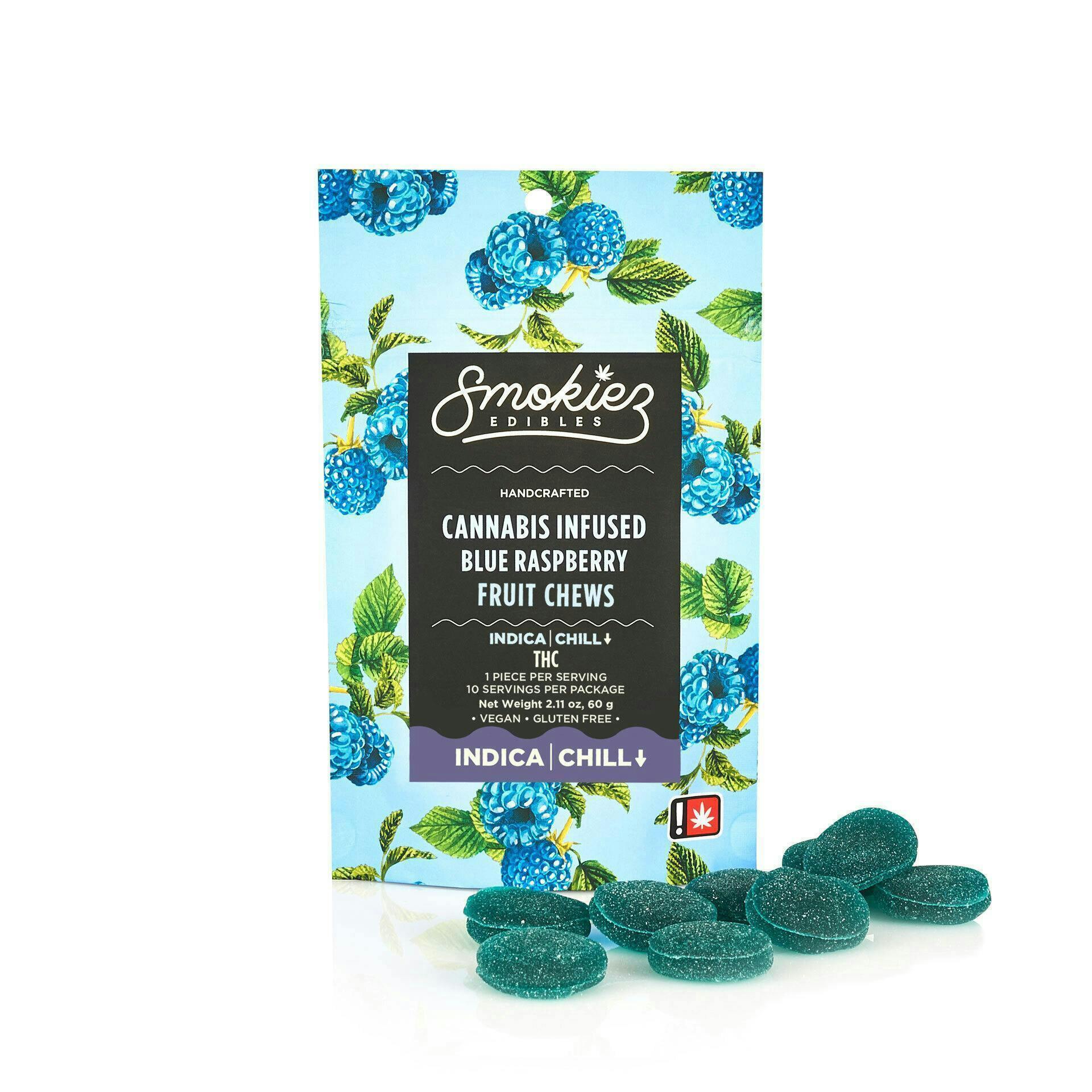 Smokiez Edibles - Blue Raspberry Fruit Chews | 100mg | 10ct | 10mg/ea - 1