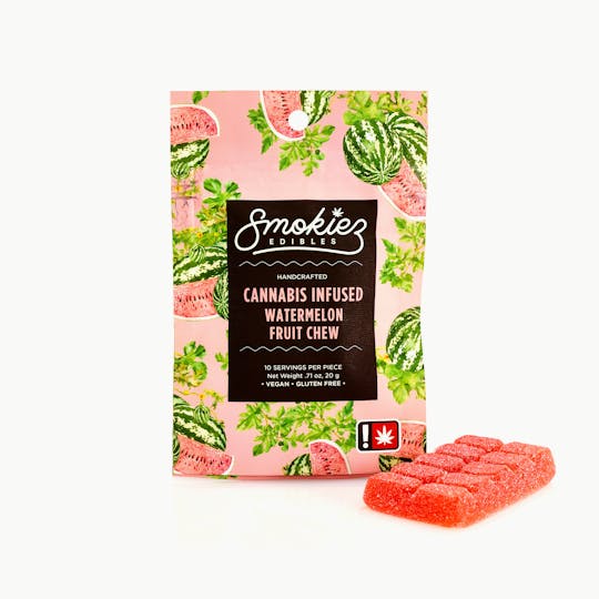 Smokiez Edibles - Watermelon Hybrid 100mg THC Scored Single Fruit Chew - OR - 1