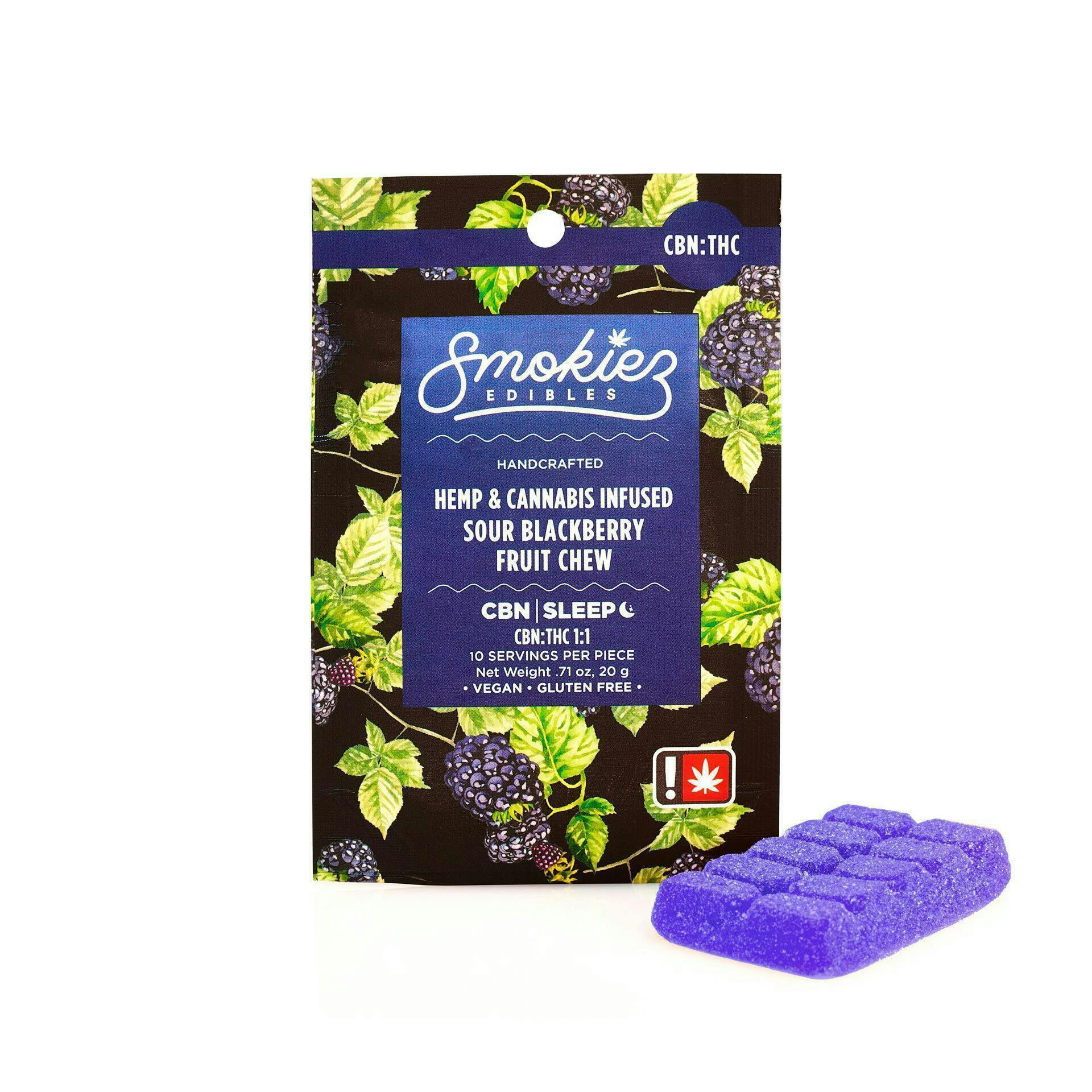 Smokiez Edibles - Sour Blackberry Fruit Chew THC:CBN 1:1 | 100mg - 1