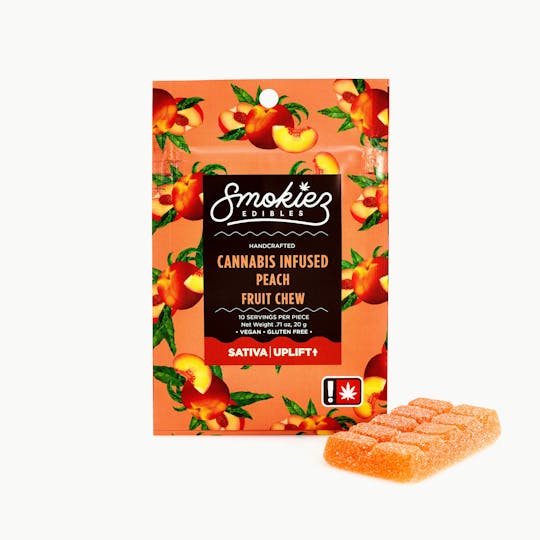 Smokiez Edibles - Peach Sativa 100mg THC Scored Single Fruit Chew - OR - 1