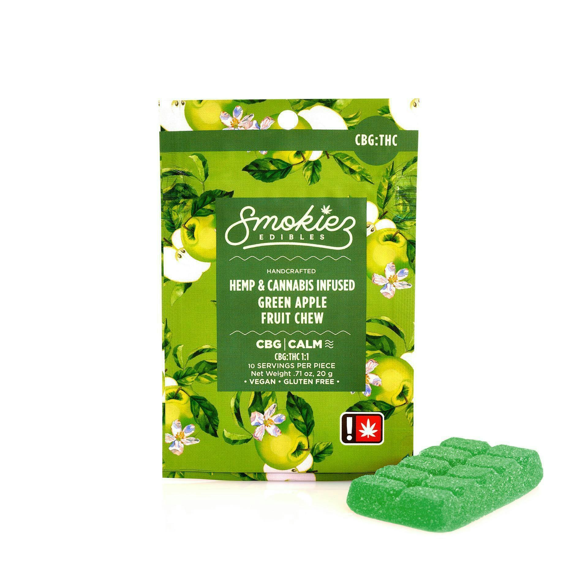 Smokiez Edibles - Green Apple Fruit Chew CBG:THC 1:1 | 100mg - 1