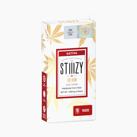 STIIIZY - Vape Cartridge - BANANA SUNDAE 1G Live Resin Pod - STIIIZY - 1