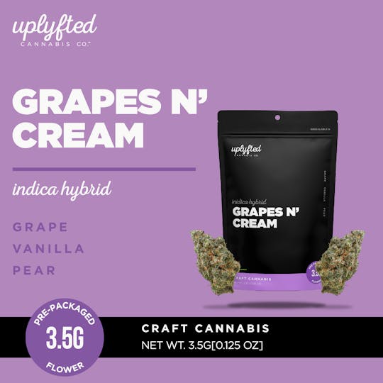 Uplyfted Cannabis Co - Grapes N' Cream 3.5g Pre-Pack - 1