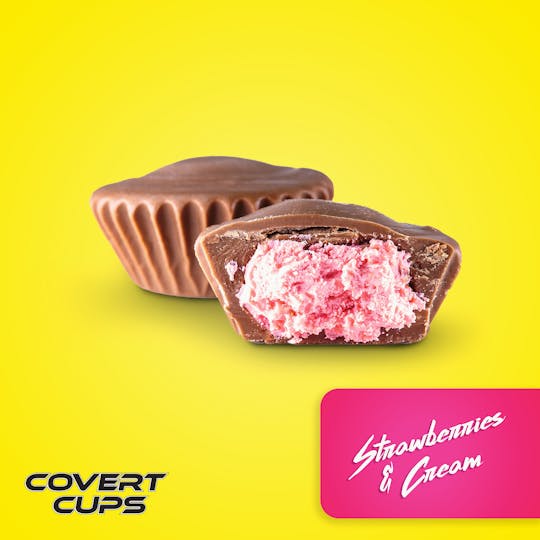 Covert Cups - Strawberries & Cream - 100MG Chocolate Cups - Covert Cups - REC - 1