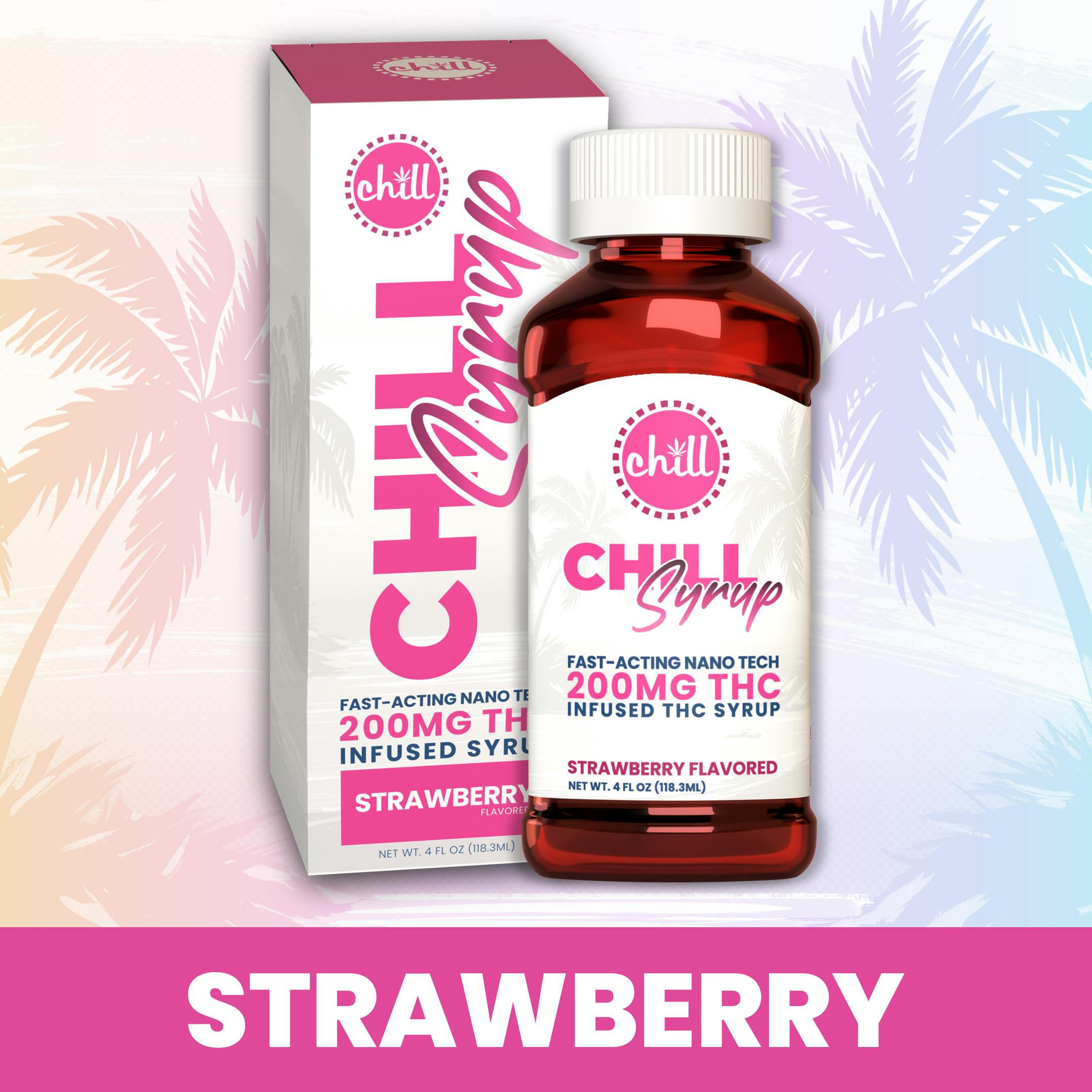 Chill Medicated - Strawberry | 200MG THC Syrup | Chill Medicated | REC - 1
