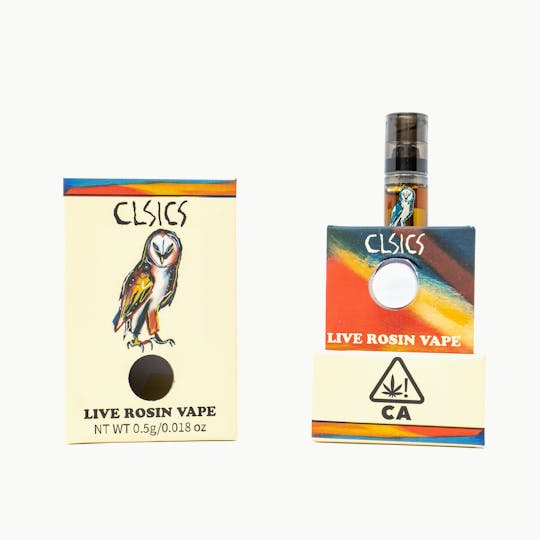 CLSICS Rosin & Rosin Infused Pre Rolls - Hell Track - .5g Live Rosin Vape Cartridge - 1
