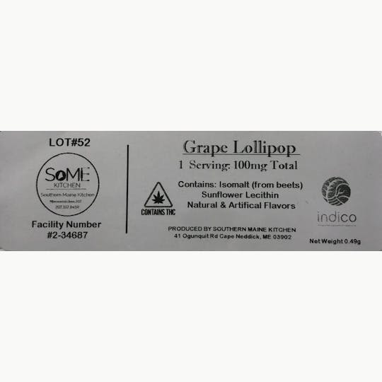 Indico - 100mg Grape Lollipop - 1